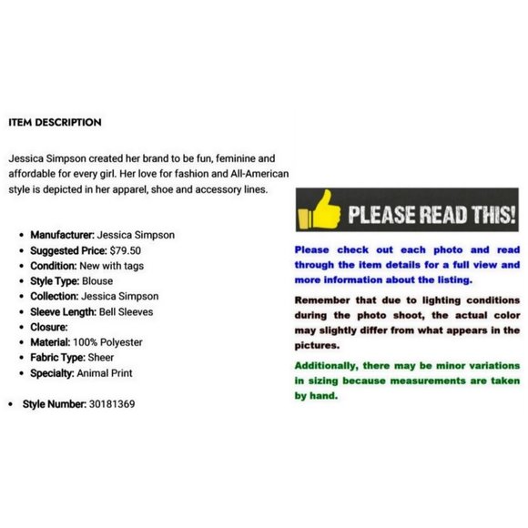 Jessica Simpson Women Cathay Spice Animal Print Split Neck Blouse Top (S) NWT - Picture 8 of 11